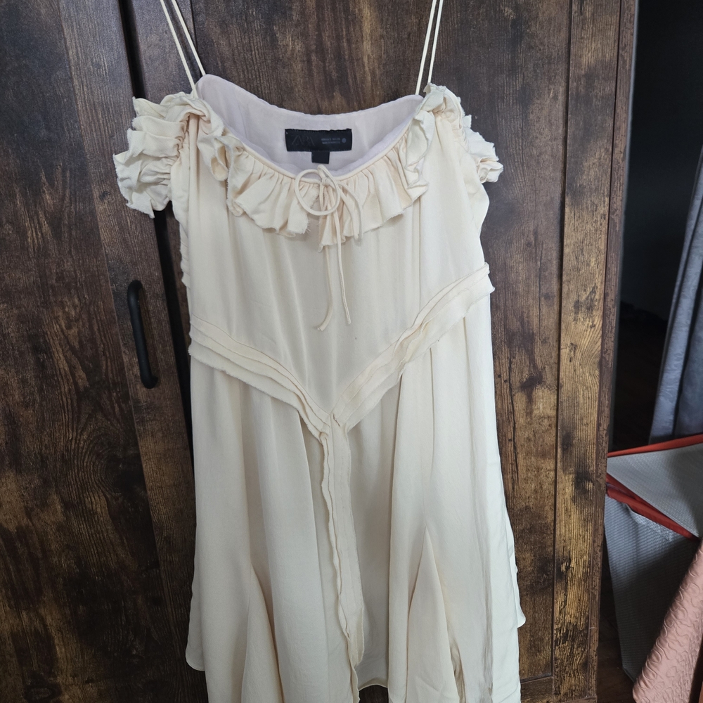 Zara Soft Cream Blouse with Subtle Gather